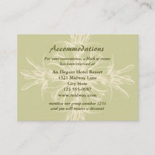 Antique Olive Floral Accommodations Card