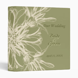 Antique Olive Floral Wedding Albums Binder