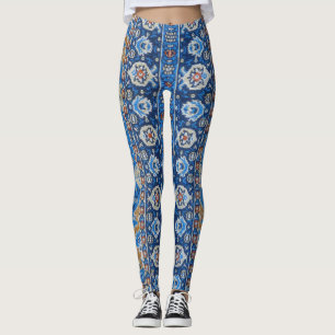 Antique Oriental Blue Turkish Persian Carpet Rug Leggings