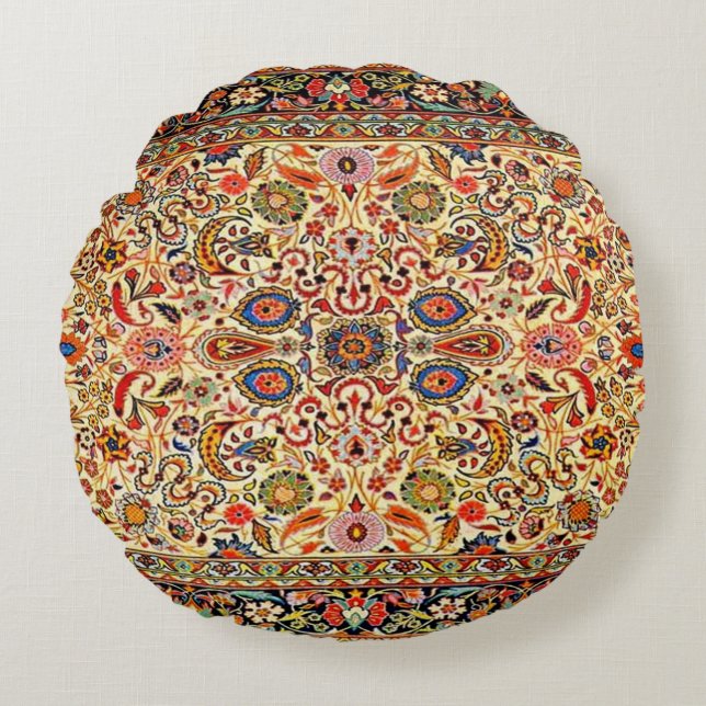 Antique,Oriental Persian,  Pattern, Carpet Round Pillow (Front)