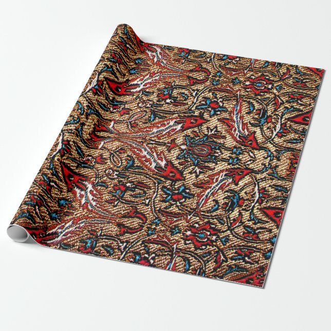 Antique Oriental Persian Pattern Wrapping Paper (Unrolled)