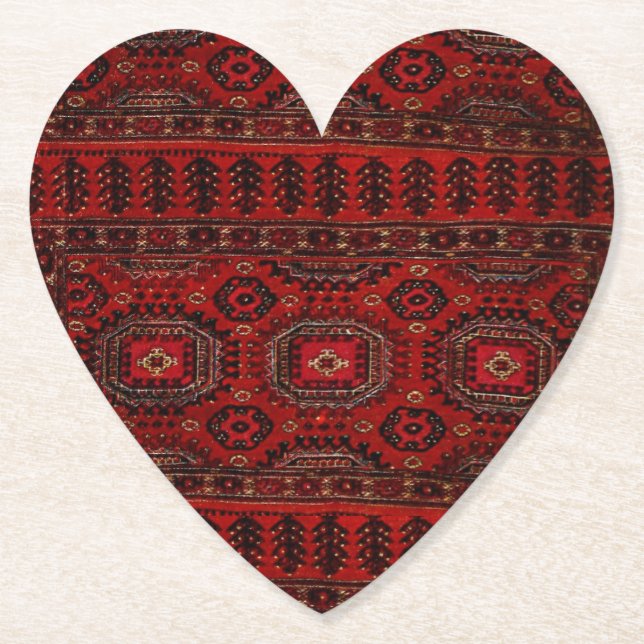 Antique Oriental rug design Paper Coaster (Front)