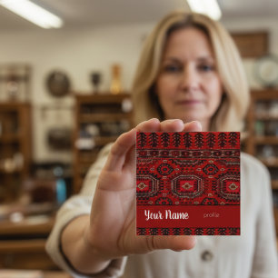  Antique oriental  rug design  Square Business Card