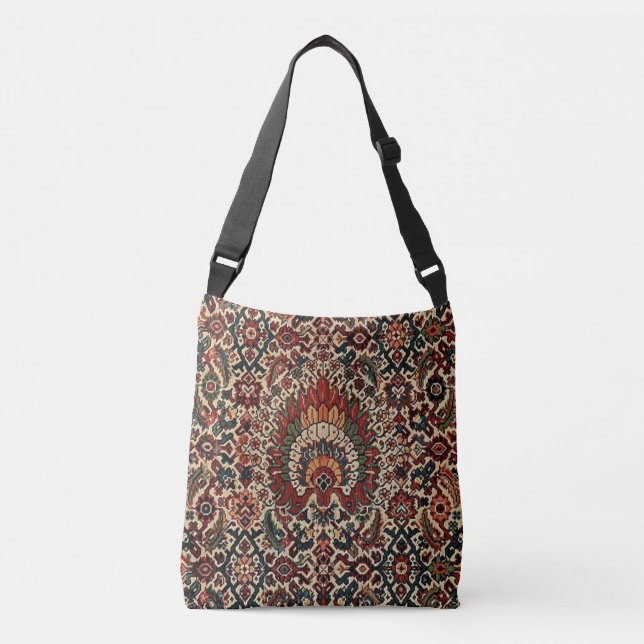 Antique Oriental Turkish Persian Carpet Rug Crossbody Bag (Front)