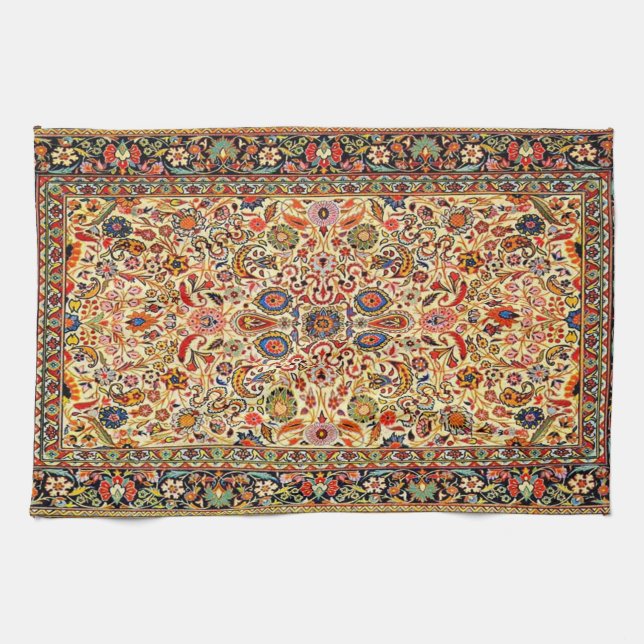 Antique Oriental Turkish Persian  Carpet Texture Kitchen Towel (Horizontal)
