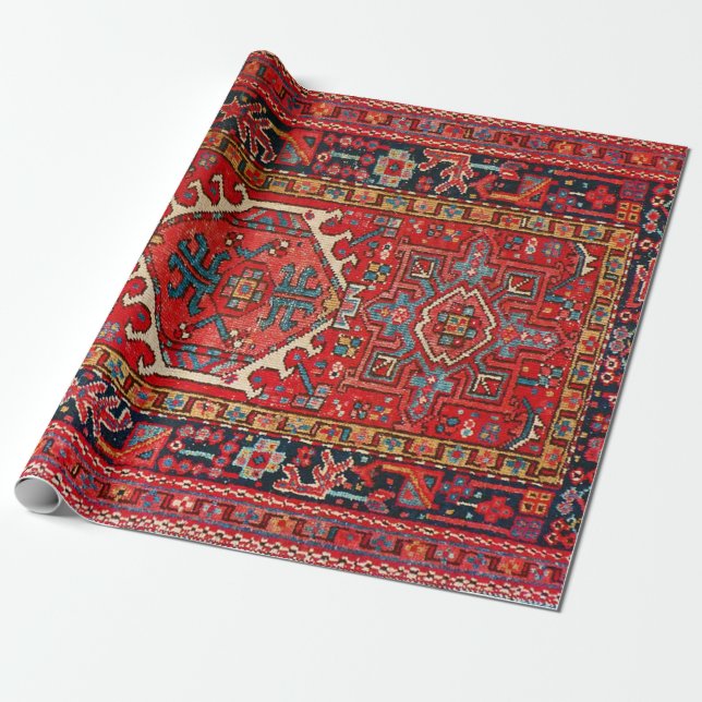 Antique Oriental Turkish Persian Carpet Wrapping Paper (Unrolled)