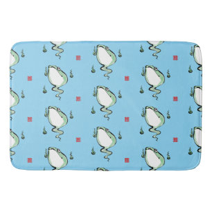 Antique Origin Story Grumpy Frog Japanese Toad Bath Mat