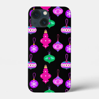 Antique Ornament Pattern in Pink, Teal and Black iPhone 13 Mini Case