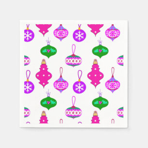 Antique Ornament Pattern in Pink, Violet and Teal Napkin