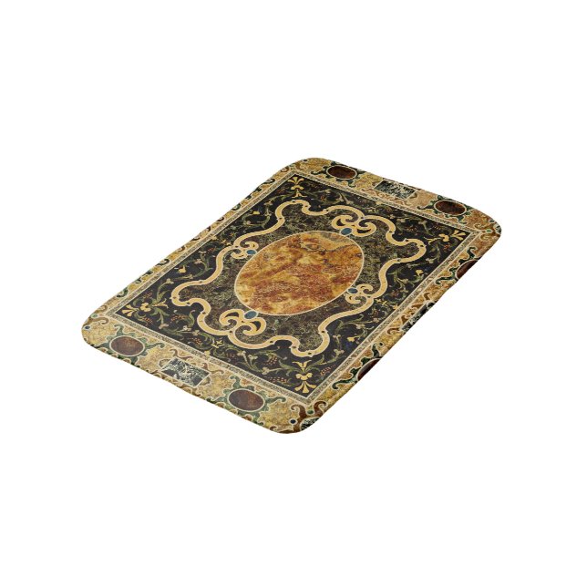 Antique Ornamental Italian Gemstone Pattern Bath Mat (Angled)