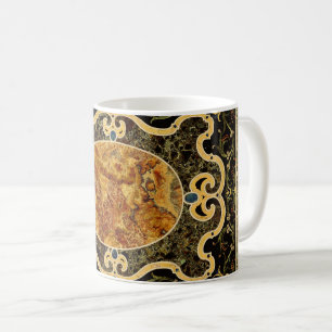 Antique Ornamental Italian Gemstone Pattern Coffee Mug