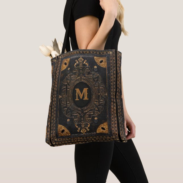 Antique Ornamental Tote with your Monogram Bag (Close Up)