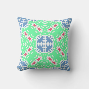 Antique ornate tiles talavera mexico. Set of vinta Throw Pillow