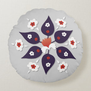Antique ottoman Turkish tile designturkish,abstrac Round Pillow