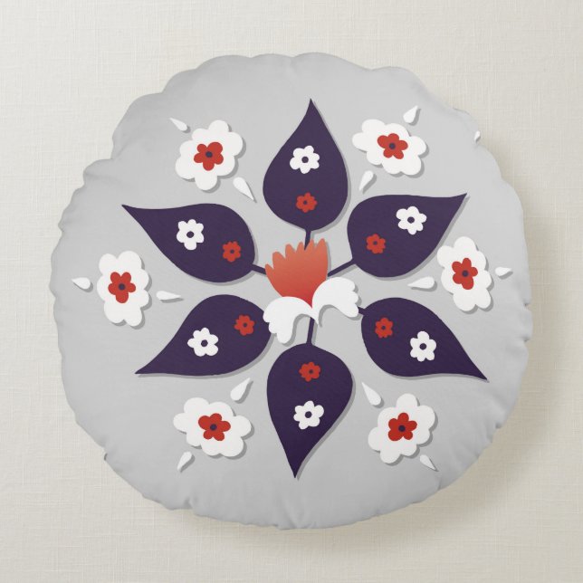 Antique ottoman Turkish tile designturkish,abstrac Round Pillow (Front)