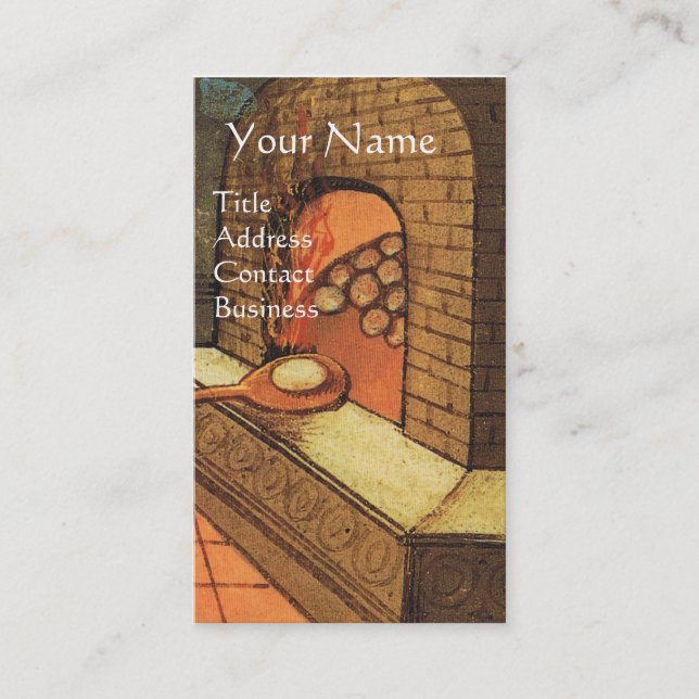 ANTIQUE OVEN  BAKER ,BAKERY BREAD SHOP BUSINESS CARD (Front)