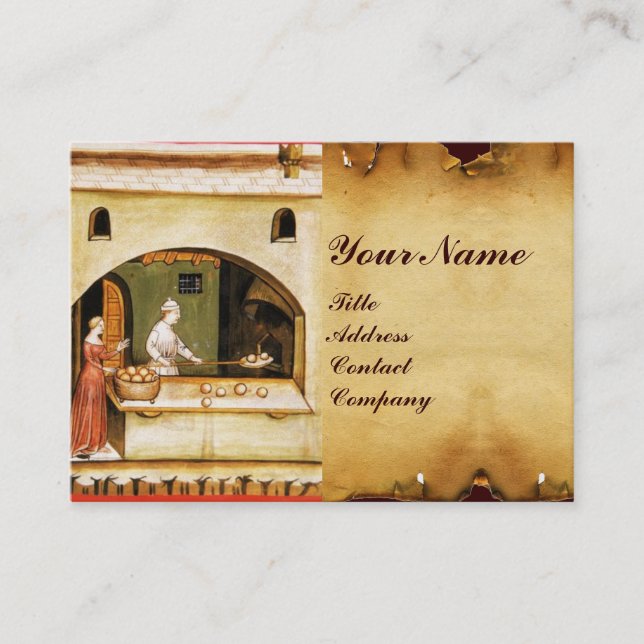 ANTIQUE OVEN  BAKER ,BAKERY BREAD SHOP BUSINESS CARD (Front)