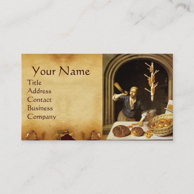 ANTIQUE OVEN  BAKER ,BAKERY BREAD SHOP BUSINESS CARD (Front)