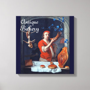 ANTIQUE OVEN  BAKER ,BAKERY BREAD SHOP CANVAS PRINT