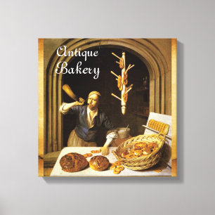 ANTIQUE OVEN  BAKER ,BAKERY BREAD SHOP CANVAS PRINT