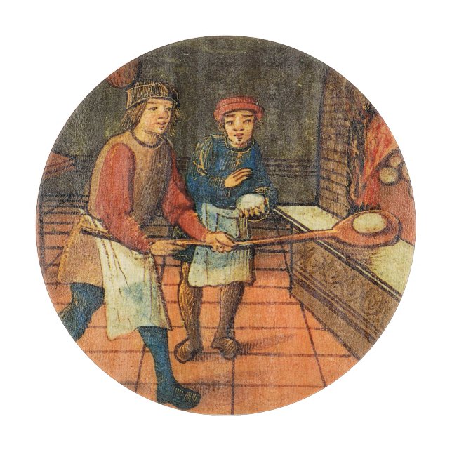 ANTIQUE OVEN  BAKER ,BAKERY BREAD SHOP  CUTTING BOARD (Front)