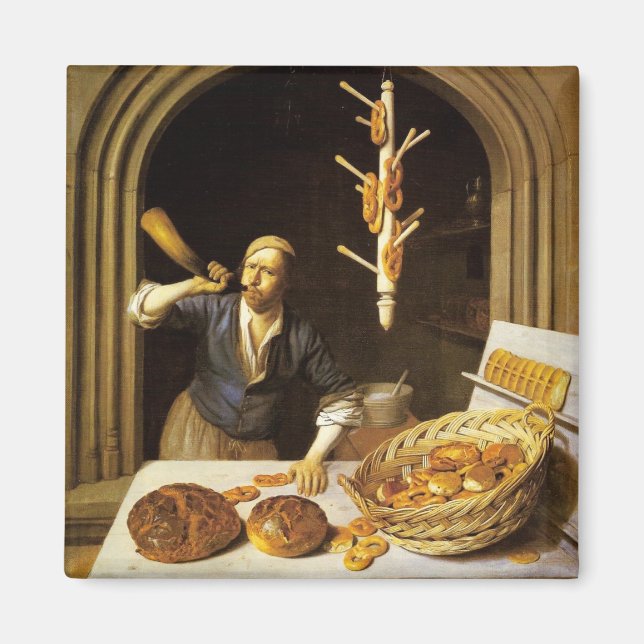 ANTIQUE OVEN  BAKER ,BAKERY BREAD SHOP MAGNET (Front)