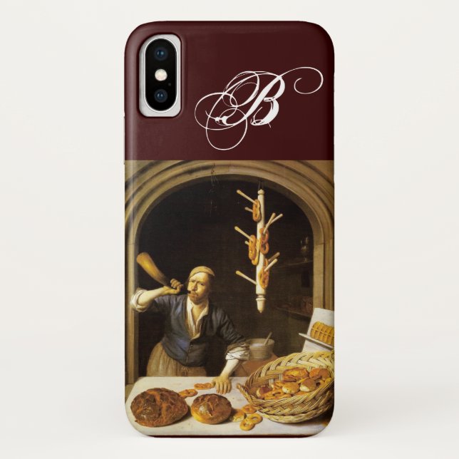 ANTIQUE OVEN  BAKER ,BAKERY BREAD SHOP MONOGRAM Case-Mate iPhone CASE (Back)