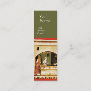 ANTIQUE OVEN  BAKER ,BAKERY BREAD SHOP MONOGRAM MINI BUSINESS CARD
