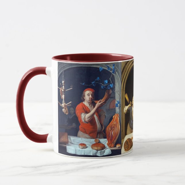 ANTIQUE OVEN  BAKER ,BAKERY BREAD SHOP MUG (Left)