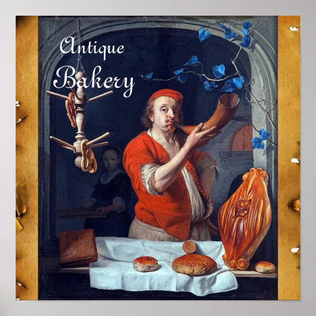 ANTIQUE OVEN  BAKER ,BAKERY BREAD SHOP POSTER (Front)