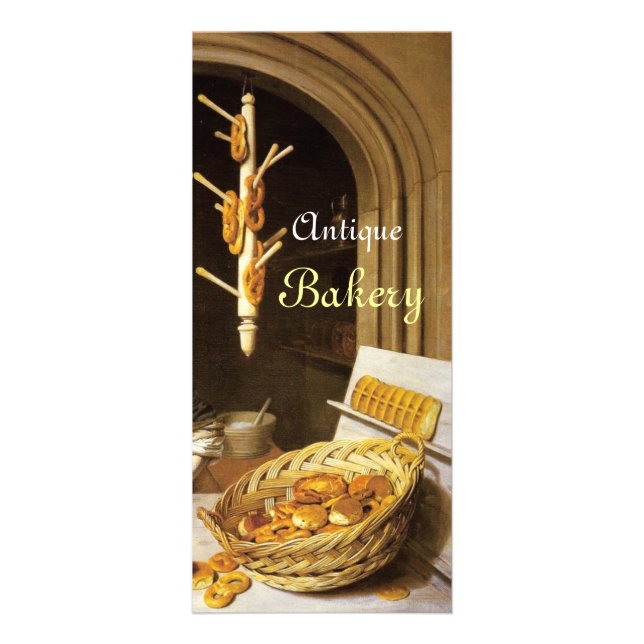 ANTIQUE OVEN  BAKER ,BAKERY BREAD SHOP RACK CARD (Front)