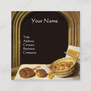 ANTIQUE OVEN  BAKER ,BAKERY BREAD SHOP SQUARE BUSINESS CARD