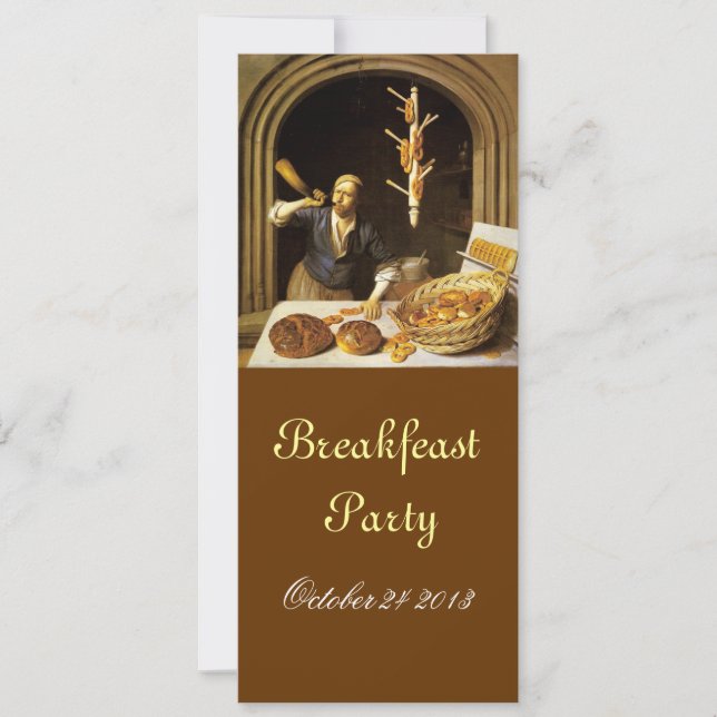 ANTIQUE OVEN  BAKERY BREAKFEAST PARTY INVITATION (Front)