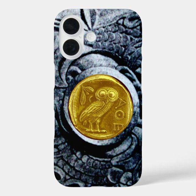 ANTIQUE OWL GOLD COIN  WITH SILVER GRIFFONS Case-Mate iPhone CASE (Back)