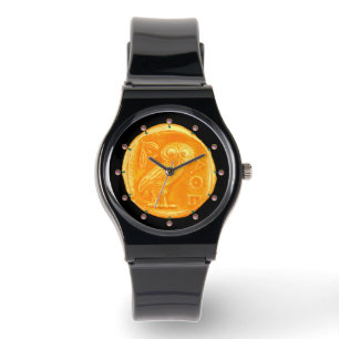 ANTIQUE OWL GOLD GREEK COIN WATCH