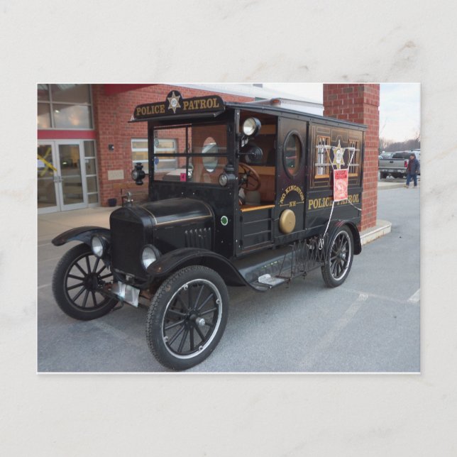 Antique Paddy Wagon Postcard (Front)