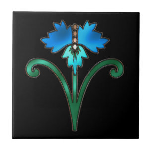 Antique painting of flowers ceramic tile
