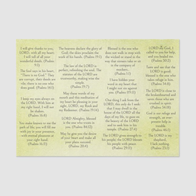 Antique Paper Bible Psalm Verses for Journals  (Front)