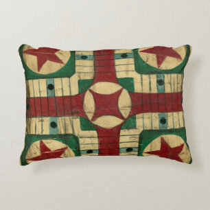 Antique Parcheesi Game Board by Ethan Harper Decorative Pillow