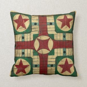 Antique Parcheesi Game Board by Ethan Harper Throw Pillow