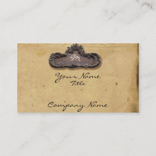 Antique Parchment and Brass Plaque Business Card