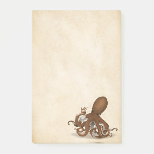 Antique Parchment Chemistry Octopus Steampunk Post-it Notes
