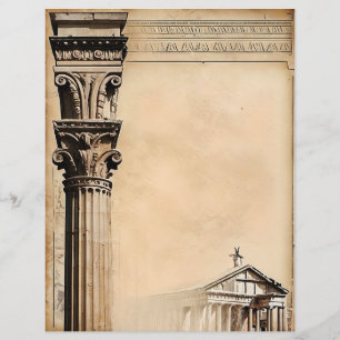 Antique Parchment Classical Roman Architecture