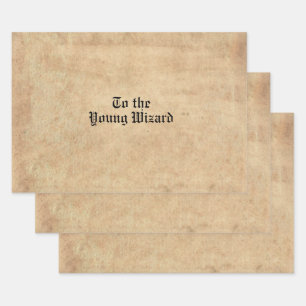 Antique parchment with magic font wrapping paper sheet