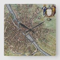 Antique Paris Map 1657 Seine River Vintage France