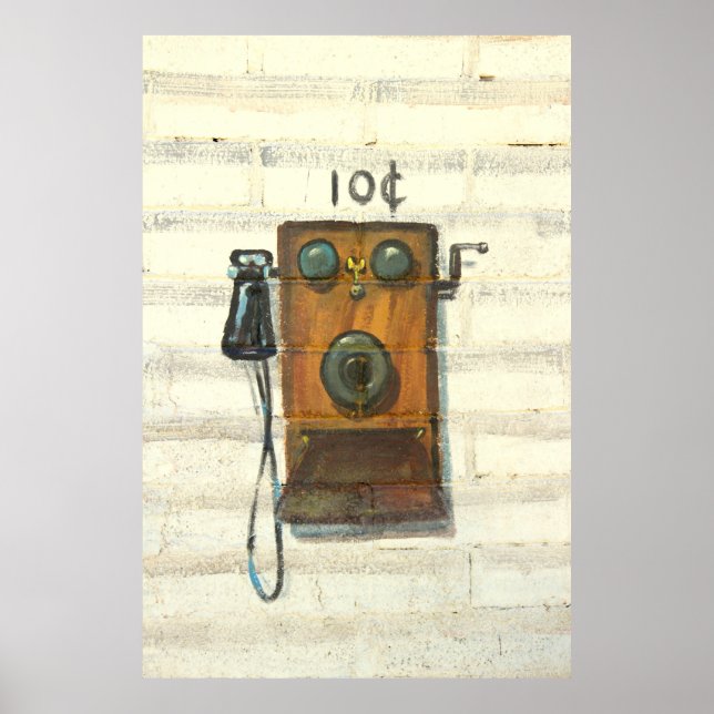 antique pay phone poster (Front)