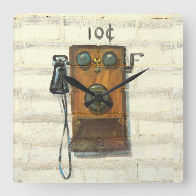 antique pay phone wall clock (Front)