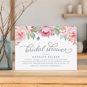 Antique Peony Bridal Shower Invitation