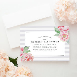 Antique Peony   Invitation Brunch Fête des Mères