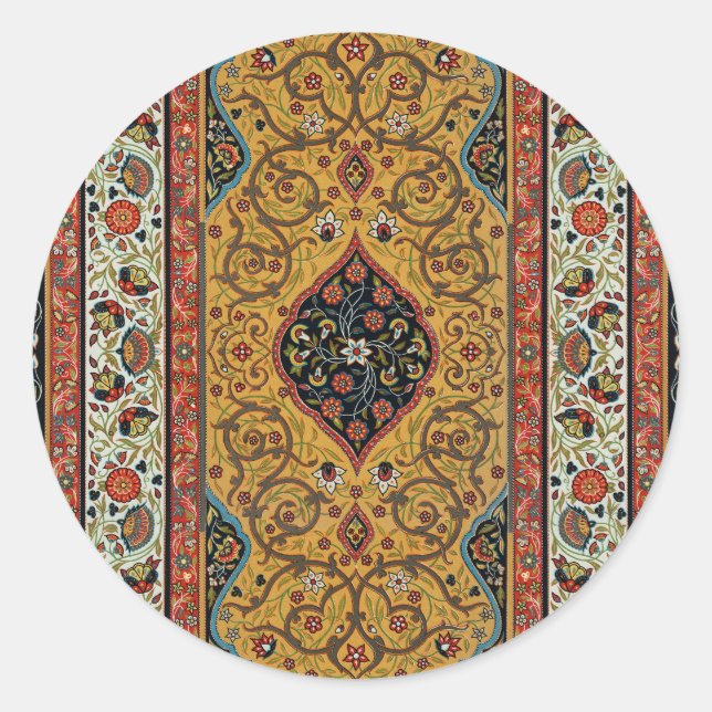 Antique Persian Carpet Elegant Design Classic Round Sticker (Front)
